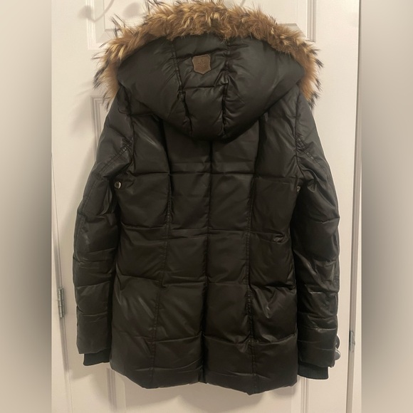 Mackage Black Puffer Jacket with Fur Trim - Picture 3 of 9